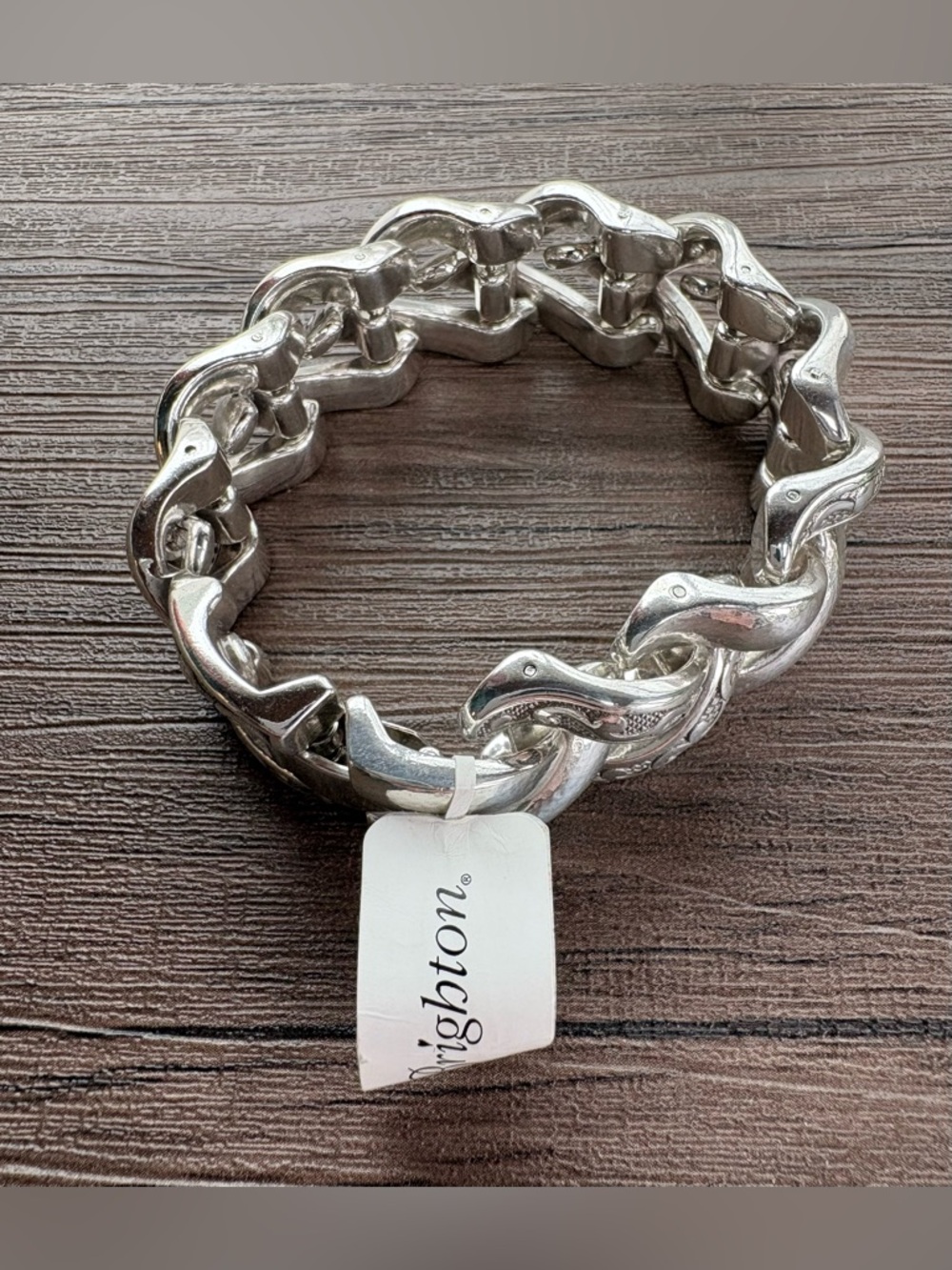 Brighton Venetian Silver-Tone Link Bracelet - Sculpted Chain Design